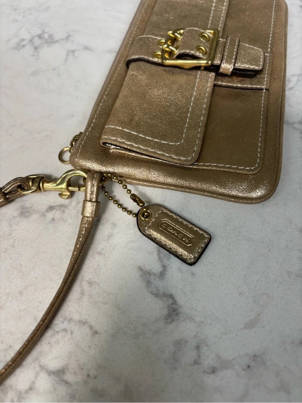 Coach metallic gold